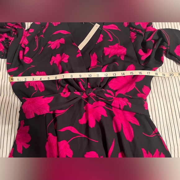 NWT Banana Republic 6P dress, black and pink floral - Picture 7 of 8